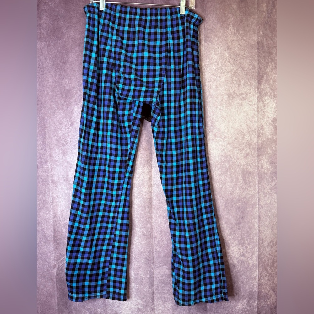 PINK Victoria's Secret Teal and Black Plaid Pants - Picture 2 of 2